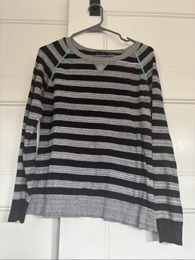 Kersh Black, Gray & Teal Stripe Crewneck Sweater